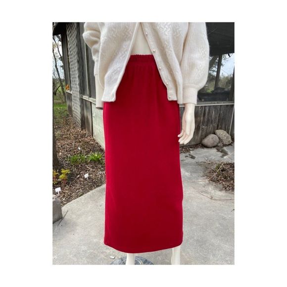 Vtg | 90s The Kettle Creek Clothing Company Red Maxi Pencil Skirt Ribbed Knit XS - Picture 3 of 10